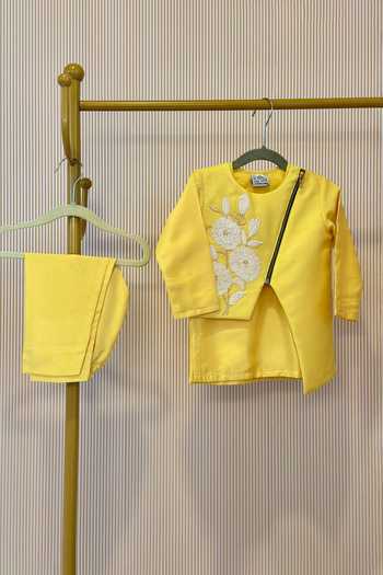 Rage Attire-Sweta Saria Bold Bloom Asymmetric Jacket Set 