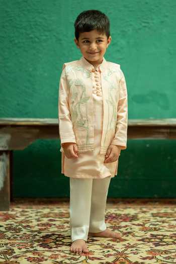 Rage Attire-Sweta Saria Gota Embroidered Nehru Jacket Kurta Set 