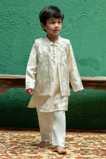 Rage Attire-Sweta Saria Embroidered Nehru Jacket Kurta Set 