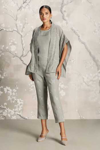 Kaveri Walk in the Clouds Floral Pattern Kaftan & Pant Set 