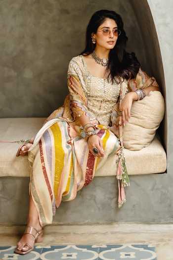 Aseem Kapoor Chevron Print Jacket & Trouser Set 