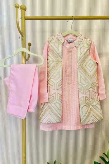 Rage Attire-Sweta Saria Embroidered Nehru Jacket & Kurta Set 