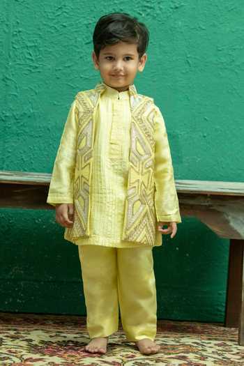 Rage Attire-Sweta Saria Embroidered Nehru Jacket & Kurta Set 