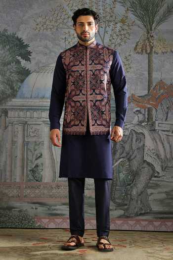 Asuka Persian Motif Pashmina Bundi Kurta Set 