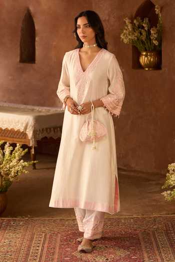 Sheetal Batra Sahabat Silk Chanderi Kaftan & Salwar Set 