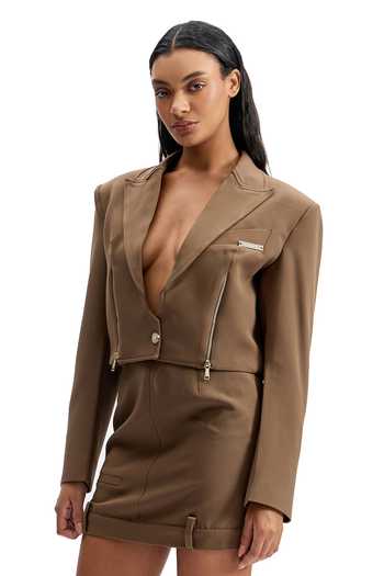Cilvr Cropped Zip Front Blazer 