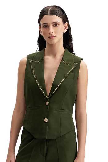 Cilvr Studded Lapel Waistcoat 