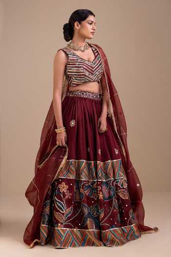 Aamra By Lavanya Hand Embroidered Lehenga Set 