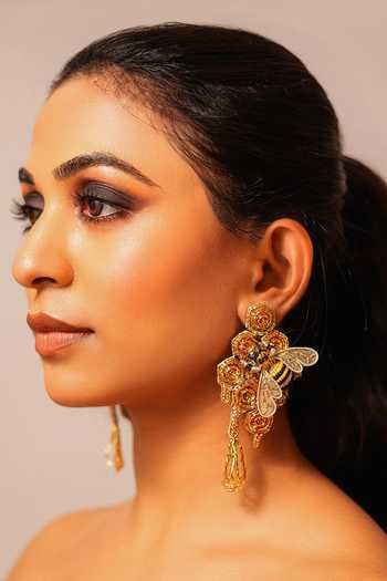 KARAARI Honeybee Embroidered Earrings 