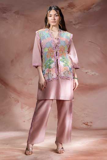 Soup By Sougat Paul Kaia Embroidered Jacket Pant Set 