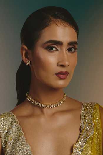 Namasya Floret Embellished Necklace & Earrings Set 