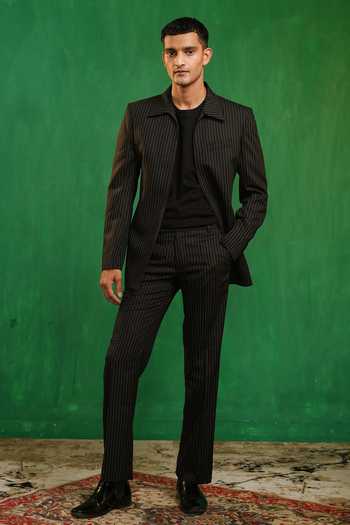 Ahi Clothing Pinstriped Jacket & Trouser Co-ord Set 