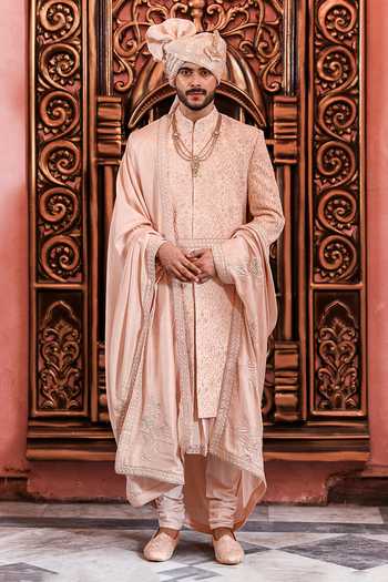 Yajy By Aditya Jain Shahi Boishakh Embroidered Sherwani Set 