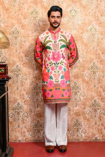 Yajy By Aditya Jain Mridula Print Kurta & Pant Set 