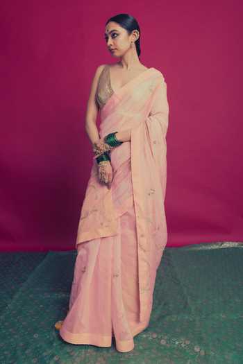 Label Earthen Suhani Saanjh Saree & Blouse Set