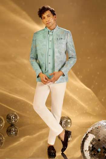 Arihant Rai Sinha Embroidered Pastel Bandhgala Set 