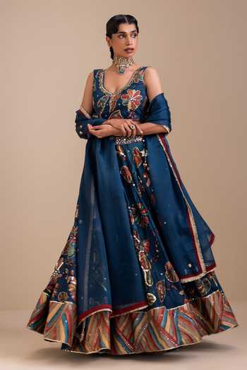 Aamra By Lavanya Kalamkari Pattern Lehenga Set 