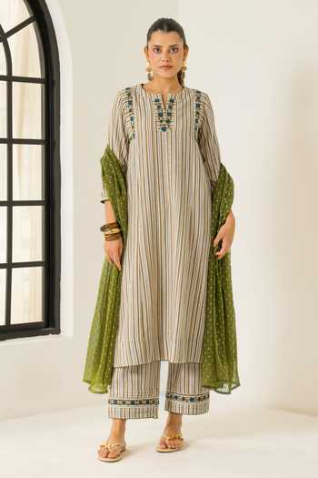 Dohr India Aaliyah Stripe Print Kurta Set 