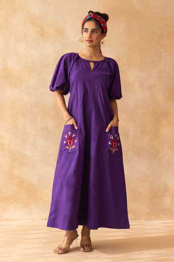 Moontara Peora Placed Embroidered Dress