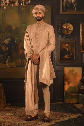 Punit Arora Embroidered Silk Sherwani Set 