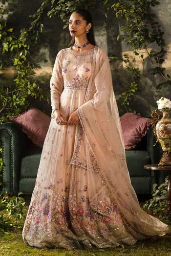 Lashkaraa Floral Embroidered Anarkali Set 