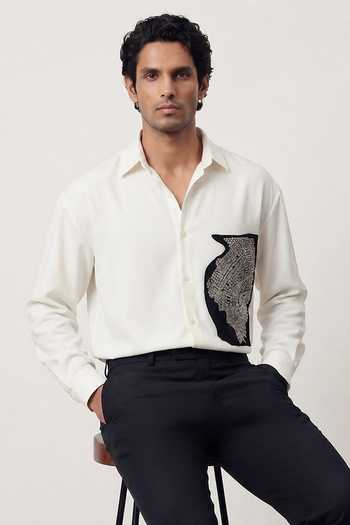 Rohit Doshi Erode Placed Patch Pattern Shirt 