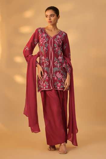 The Aarya Handwoven Chanderi Embroidered Kurta Set  