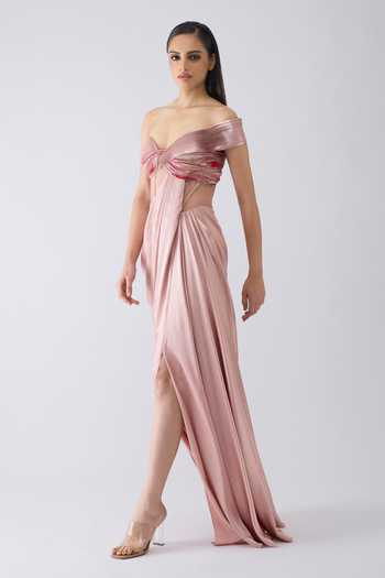 Amit Aggarwal Asymmetric Draped Gown 