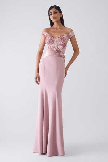 Amit Aggarwal Metallic Moulded Gown 