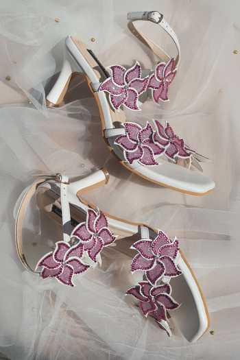 Shradha Hedau Footwear Couture Viola Floral Vine Strap Heels 