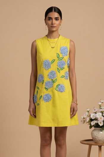 Thetaa Lumina Floral Hand Embroidered Dress 