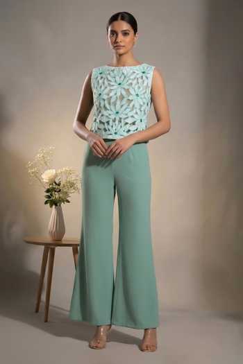 Thetaa Elara Hand Embroidered Top With Pant 