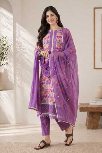 Jhambthreads Floral Pattern Kurta Set 