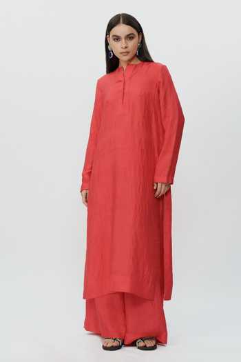 AK-OK Straight Long Kaftan & Pant Co-ord Set 