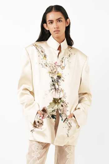 AK-OK Abstract Print Bandhgala Blazer 