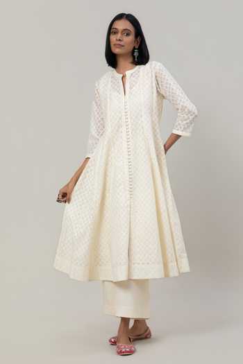 Tuli Veda Jacquard Chanderi Anarkali & Pant Set 
