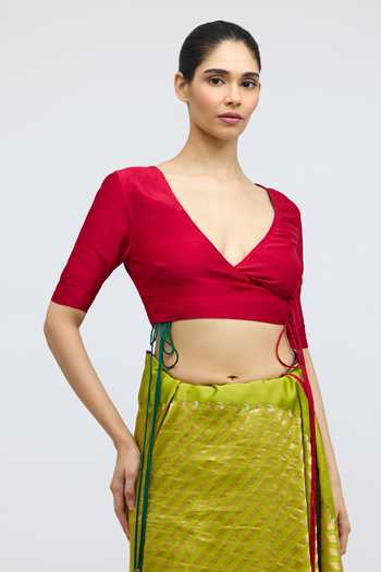 QUARTER V Neck Angrakha Blouse 