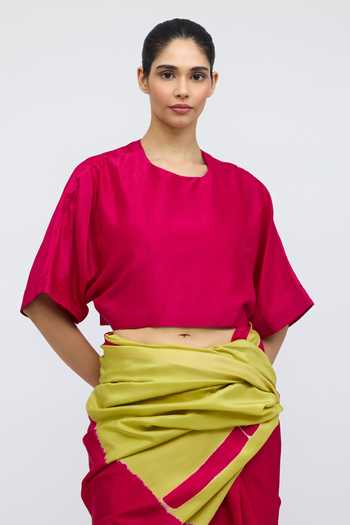 QUARTER Woman Holding A Fruit Handwoven Blouse 