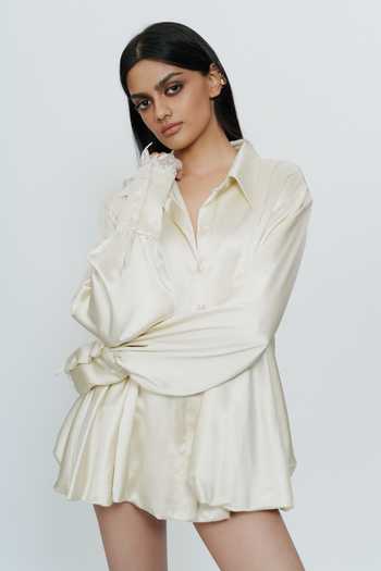 AK-OK Silk Balloon Shirt 