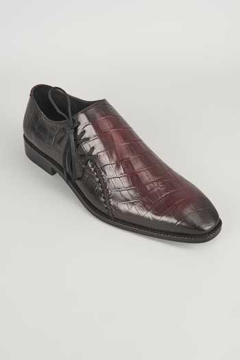 Salil Bhatia Croc Embossed Oxford Shoes