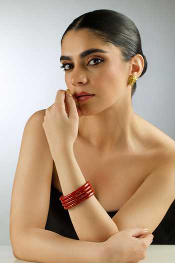 Maalicious Jewelry Dual Colored Striped Lac Bangle- Single Pc 