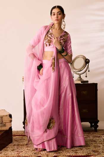 Peeli Dori Ragini Gulabi Pink Lehenga Set 