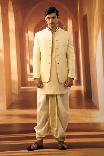 Vivek Karunakaran Woven Bandhgala & Kurta Set 