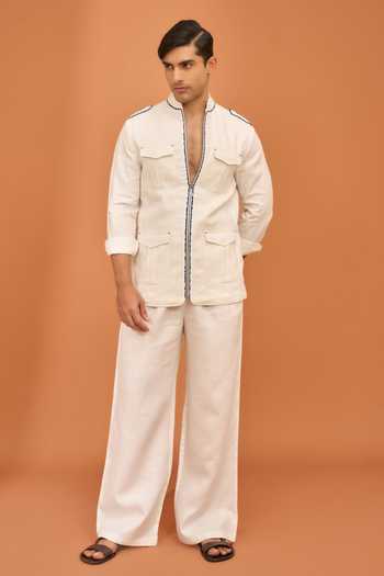 Vivek Karunakaran Indigo Tipped Sporty Shacket 