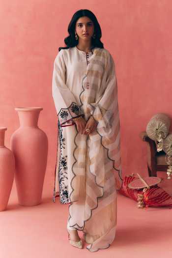 Mirasa Areesha Pure Silk Chanderi Kurta Set 