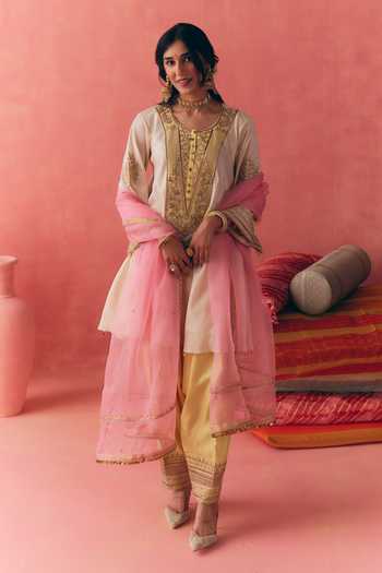 Mirasa Noorani Ivory Yellow Kurta Salwar Set 