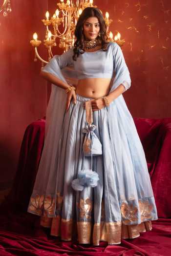 Pomcha Jaipur Gota Patti Classic Organza Lehenga Set 