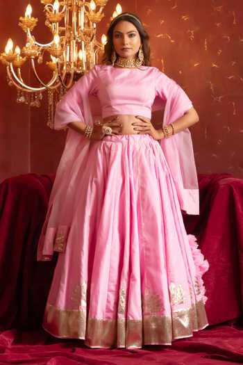Pomcha Jaipur Gota Patti Hand Work Lehenga Set 