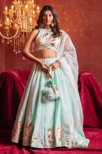Pomcha Jaipur Gota Patti Hand-Work Lehenga Set 