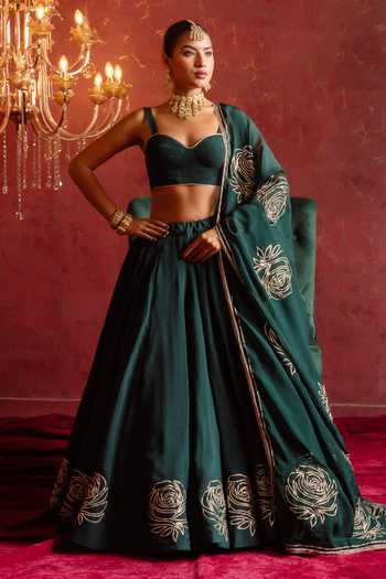 Pomcha Jaipur Gota Patti Organza Lehenga Set 
